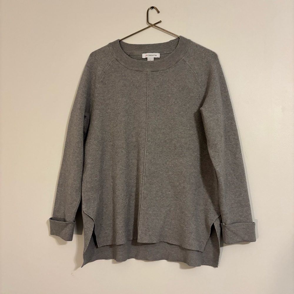 Liz Claiborne Gray Knit Top - Size Large